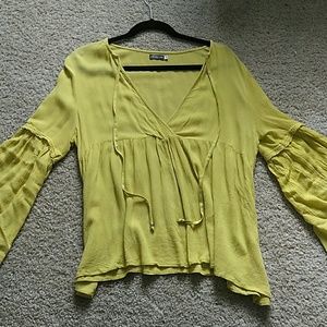 Mustard bell sleve blouse